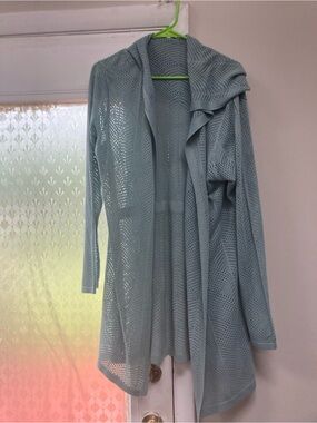 NorthStyle Light Blue Open Knit Hooded Cardigan